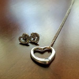 Tiffany and Co Elsa Peretti 925 Silver Heart Set